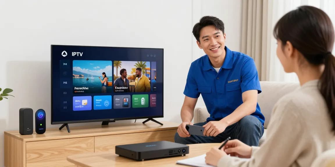 Best IPTV provider demonstrating quality service in a professional contractor setting for local businesses.