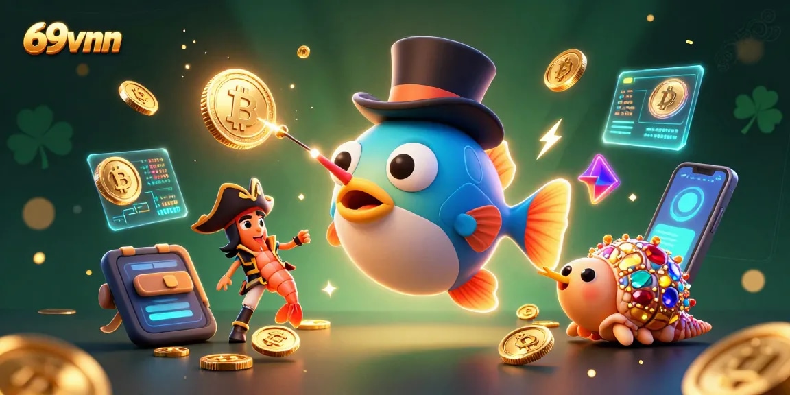 Engage with 69vnn's vibrant casino universe, attracting golden coins and crypto treasure.
