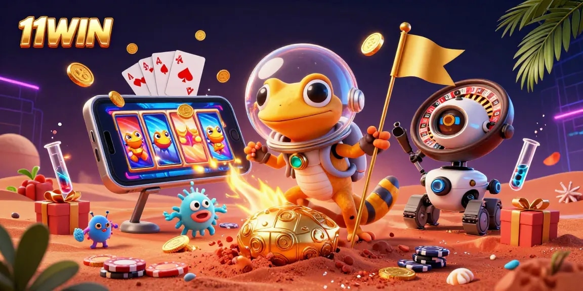 Experience exhilarating gaming with 11WIN through a vibrant Martian casino adventure.