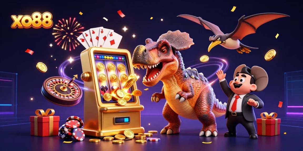 Catch winnings with xo88: A pachycephalosaurus and casino manager energize the jackpot scene.