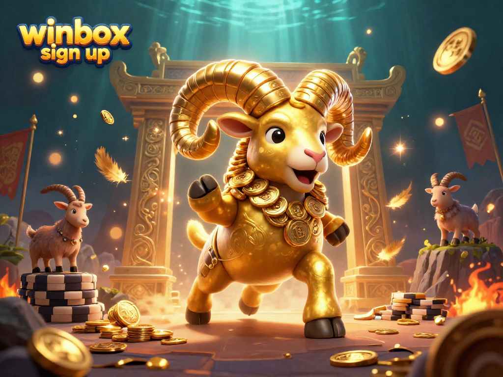 Join the winbox sign up for thrilling casino games, as a golden ram charges through an ancient gate.