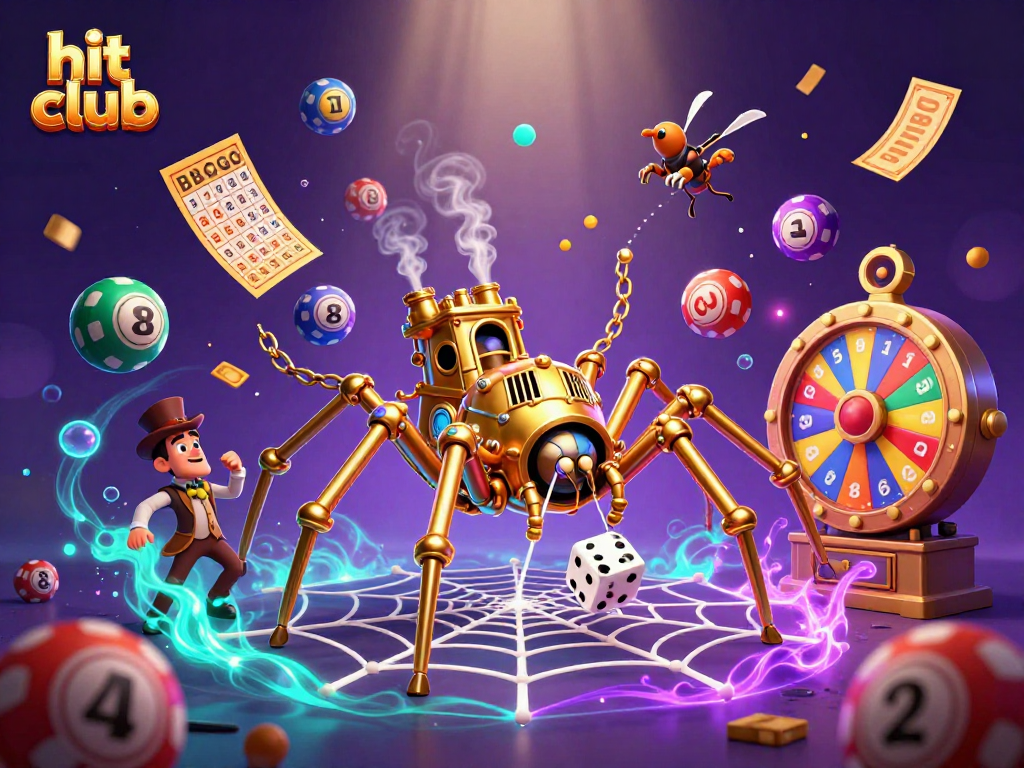Engage with the hit club gaming experience where steampunk characters catch dice in a vibrant casino scene.
