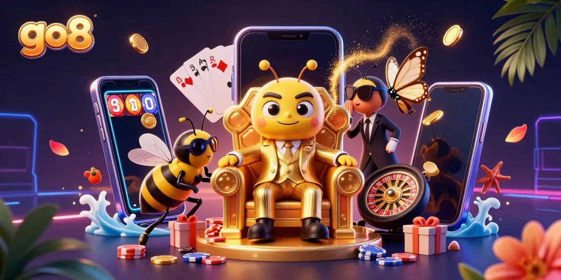 Unleash winning strategies with go8 in this vibrant casino illustration showcasing gaming excitement.
