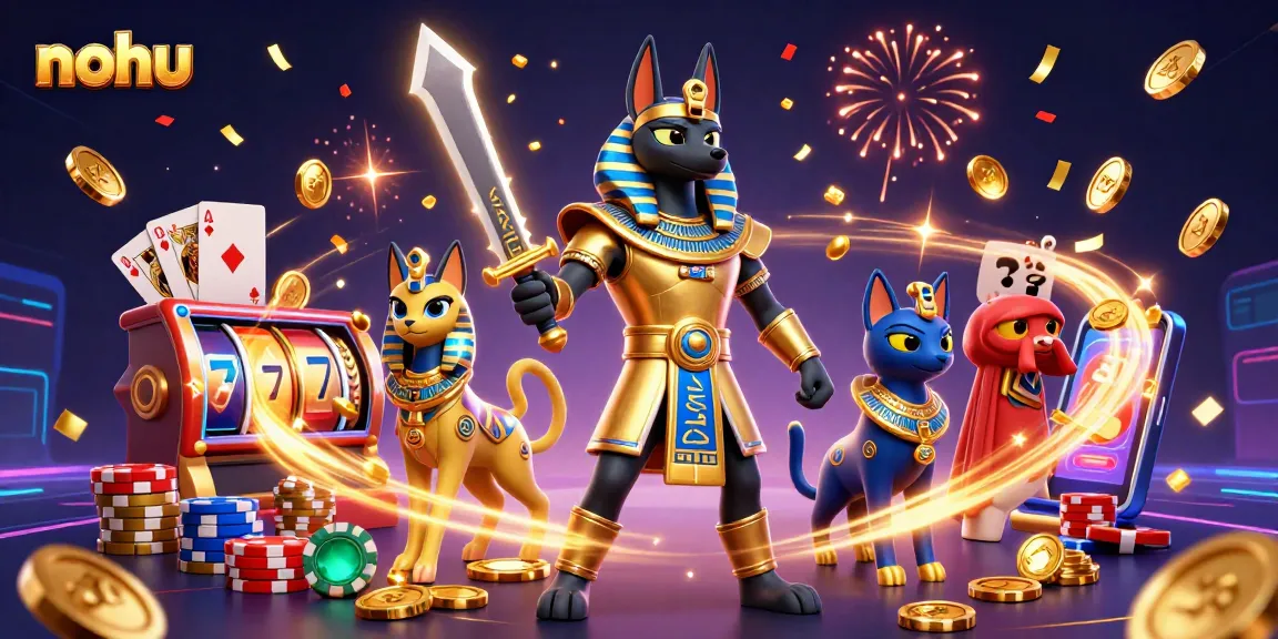 Experience thrilling nohu gameplay with cascading coins, spinning slots, and ancient warriors in action.