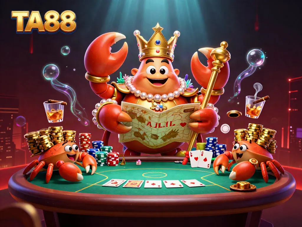 TA88 elevates your gaming with high-stakes poker action featuring a majestic crab emperor!