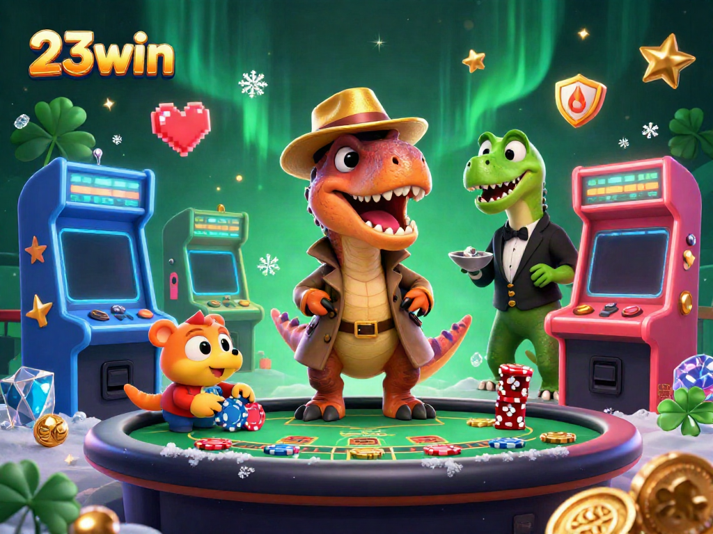 23win image showcasing a cartoon velociraptor card counter sneakily playing blackjack at a casino.