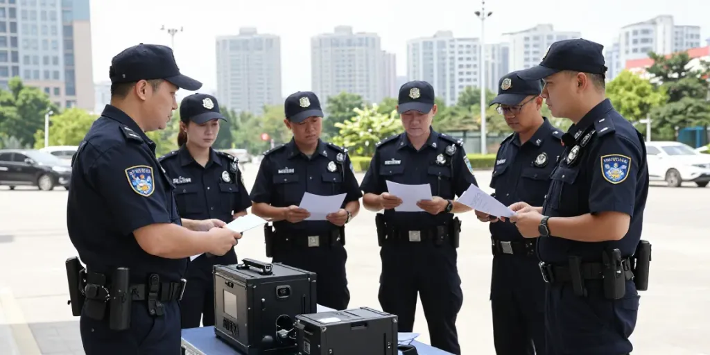 Security experts conducting a site assessment in London, showcasing professionalism and trustworthiness.