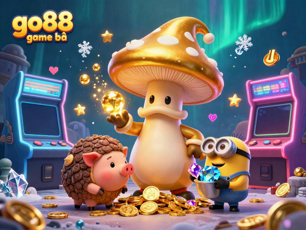 Experience magic and excitement in go88 game bài with a whimsical casino scene filled with treasures.