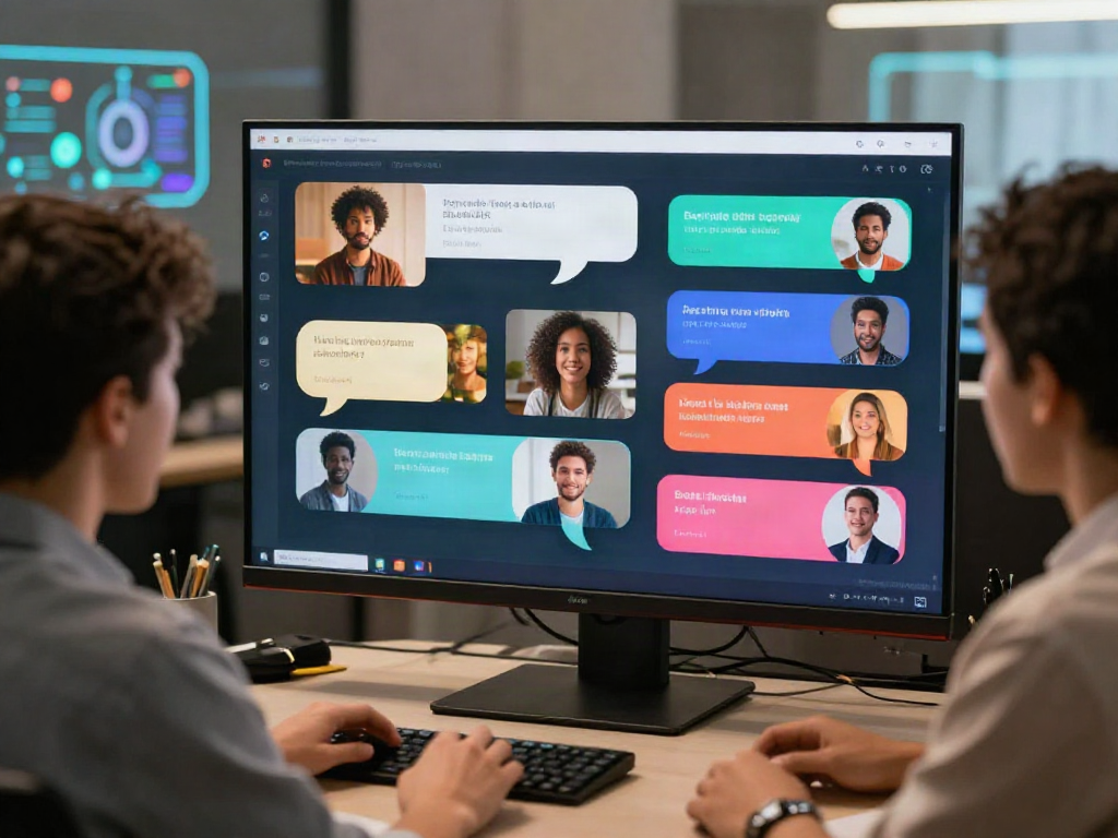 Engaging nsfw ai chat scene with diverse users discussing vibrant topics