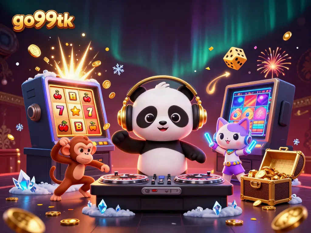 Experience exciting gaming adventures at go99tk with vibrant 3D characters and dynamic casino elements.