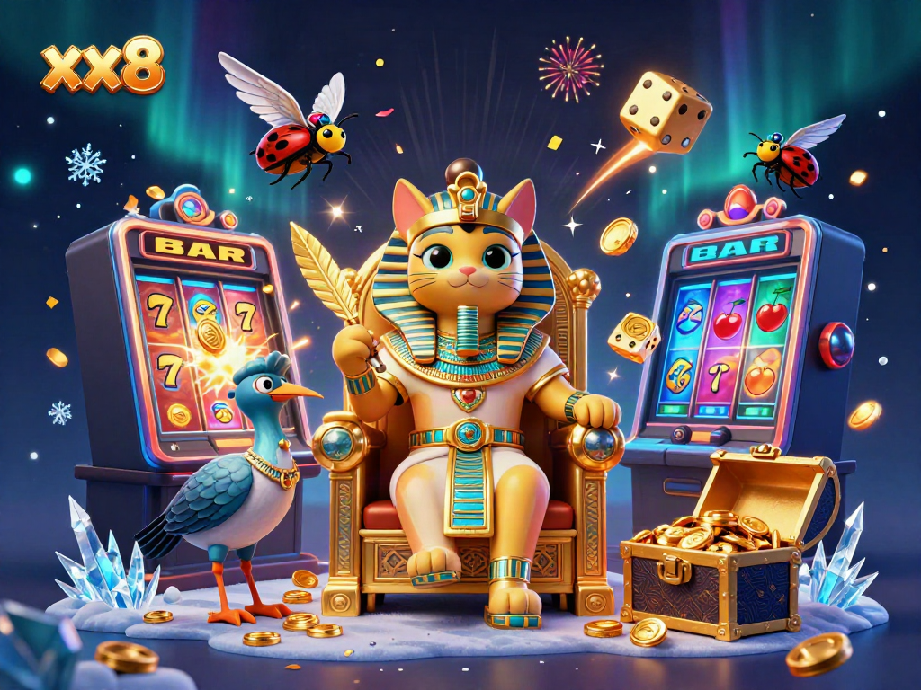 Experience the thrills of xx8 with a vibrant casino-themed digital illustration showcasing dynamic game elements.