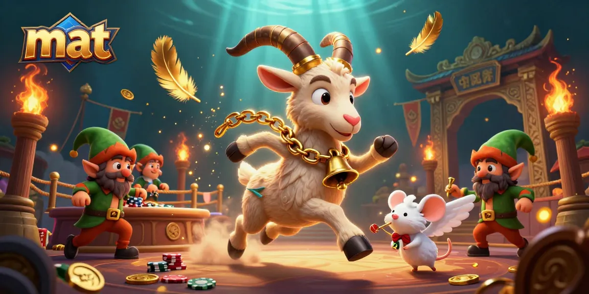 Experience the excitement of mat with a lively casino scene featuring cartoon characters and gambling elements.