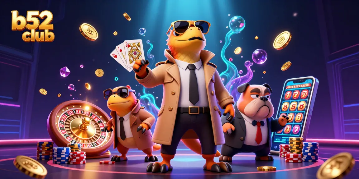 Experience the thrilling world of b52club with vibrant casino action featuring raptors in disguise and sparkling game elements.