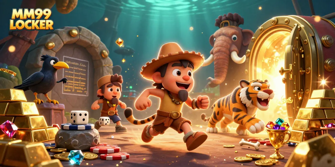 Experience the thrills at MM99 LOCKER with cartoon characters in an exciting casino scene.