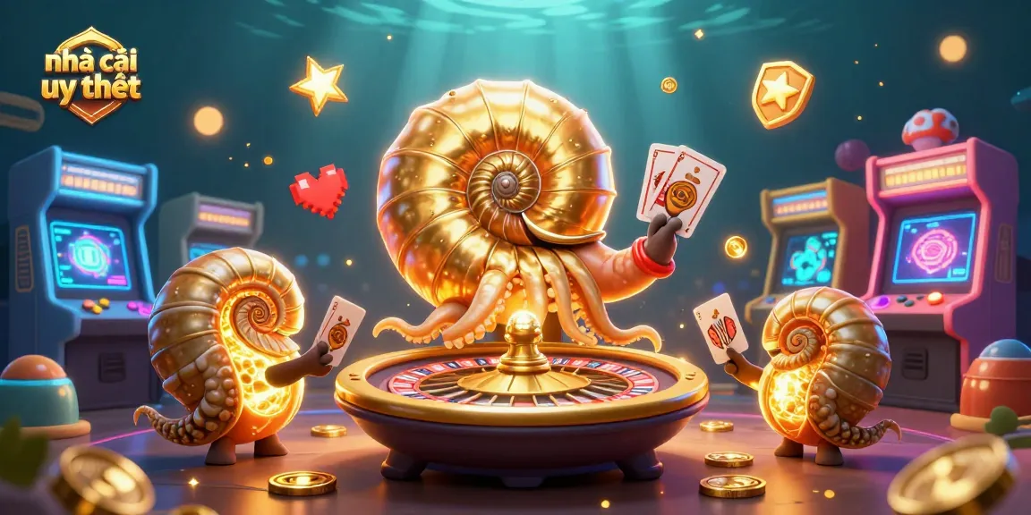 Play and win at nhà cái uy tín with vibrant casino graphics featuring a giant nautilus and dynamic elements.