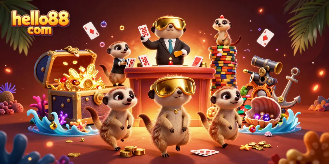 Experience thrilling gameplay at hello88 com with meerkats managing their vibrant casino operation.
