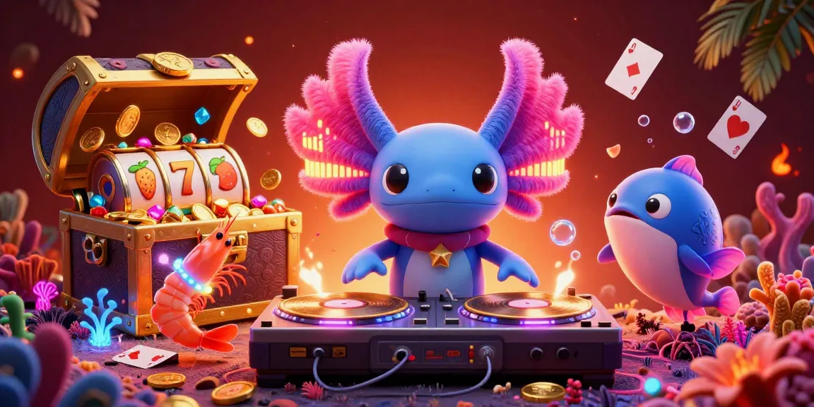 Experience immersive gaming with d-y's vibrant 3D casino elements featuring dynamic characters and animations.