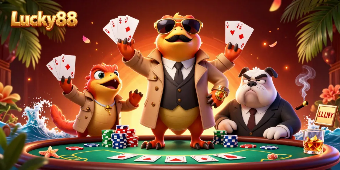 Experience Lucky88's thrilling gaming atmosphere with raptors at a VIP casino entrance.