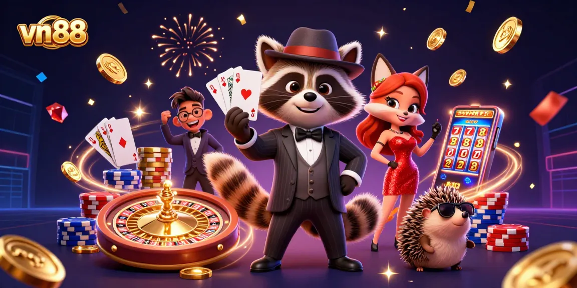 Experience thrilling gameplay at vn 88’s vibrant casino scene featuring exciting characters and dazzling game elements.