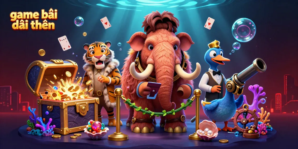 Engage in game bài đổi thưởng with a vibrant underwater casino scene featuring colorful elements and characters.