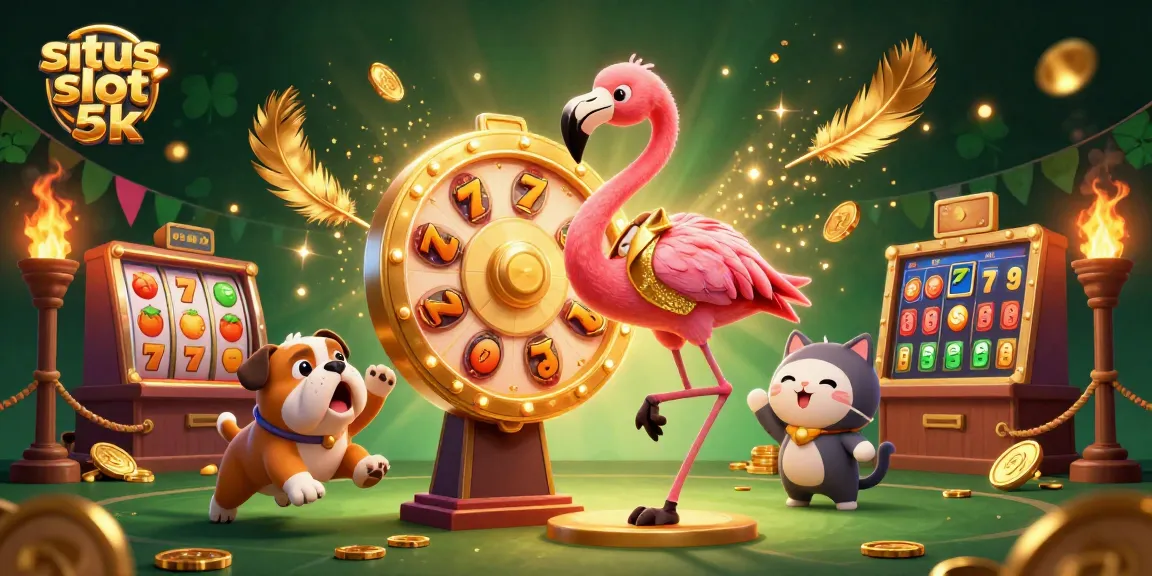 Experience excitement at situs slot 5k, featuring thrilling games and rewards in a vibrant casino scene.
