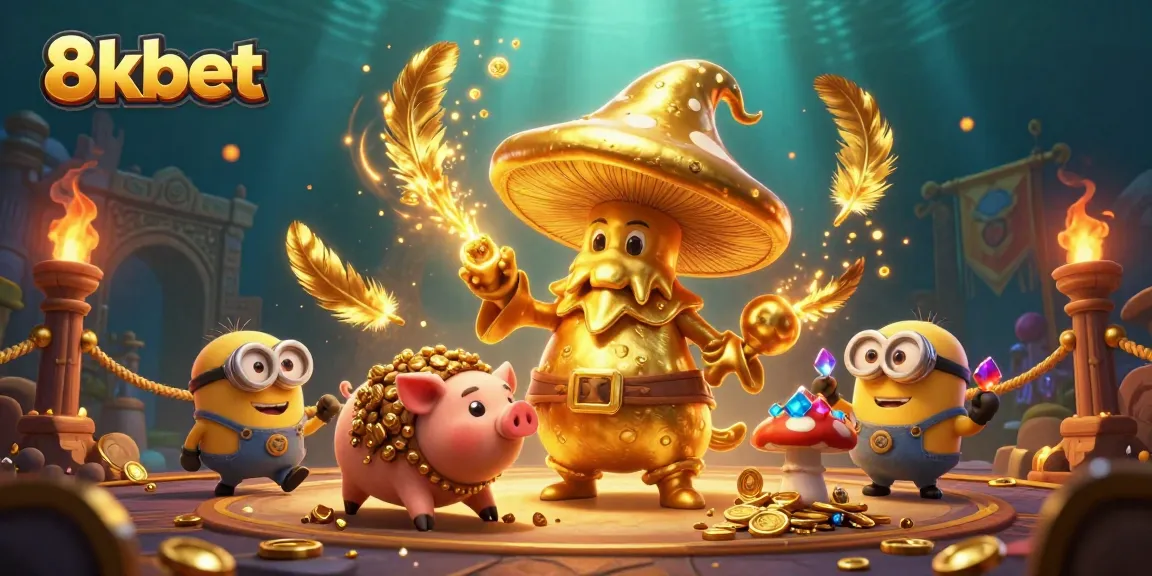 Join the fun at 8xbet as the wizard conjures golden treasures in a magical casino adventure.